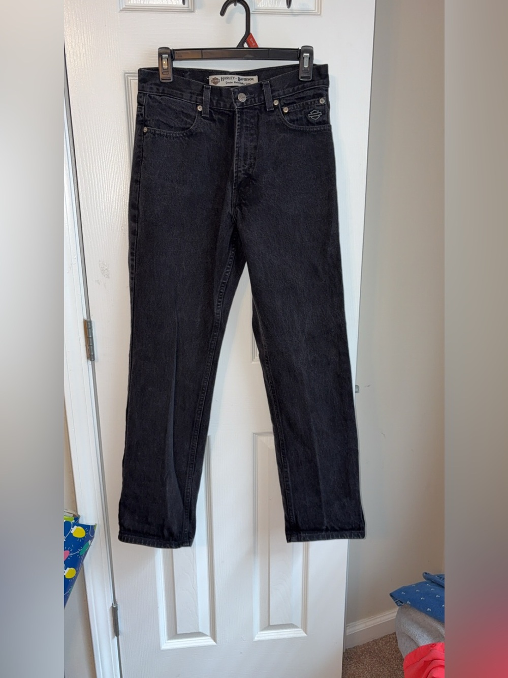 Harley-Davidson Black Straight-Leg Jeans with Subtle Logo